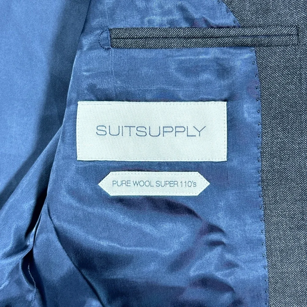 SUITSUPPLY Jacket Mens US 34R Gray Lazio VBC Wool‎ Young Mens Italy NEW Wedding